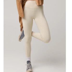 Aerie Offline Cake Batter Foil Houndstooth Hugger High Waisted Leggings size L